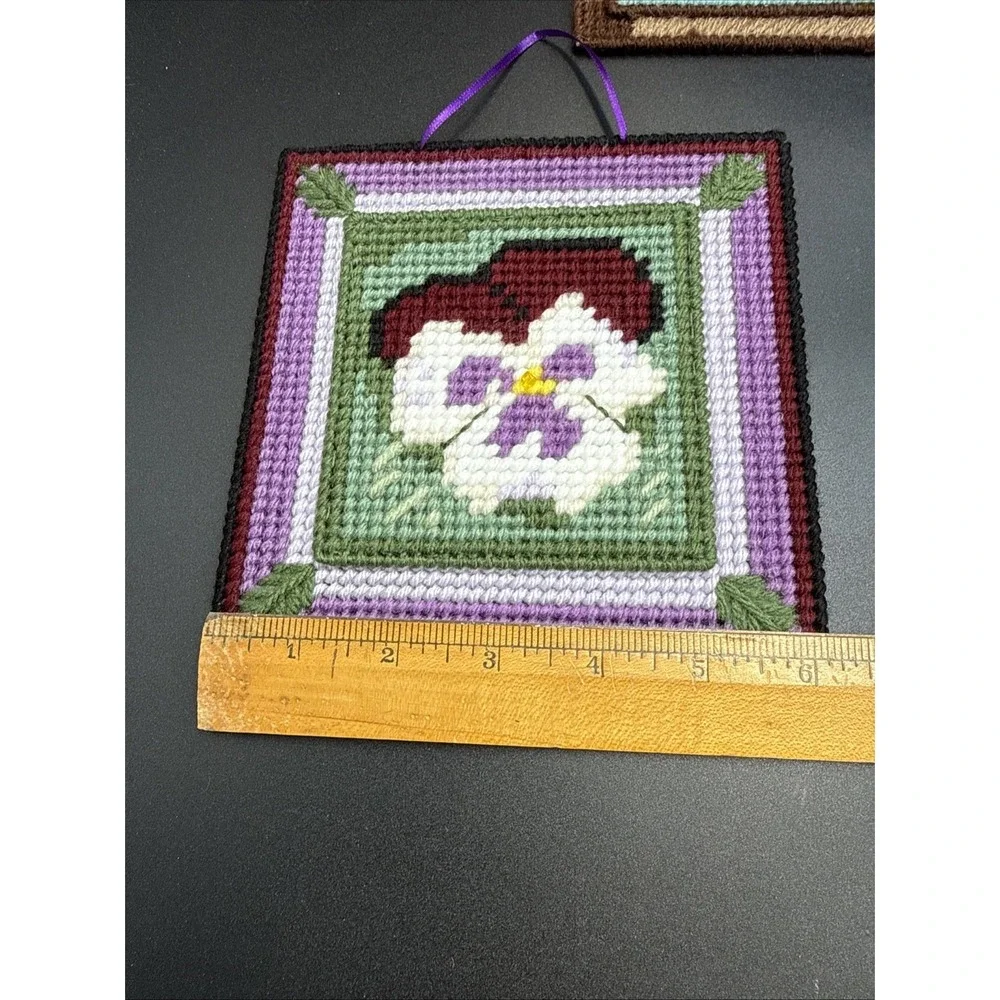 Plastic Canvas Completed Wall Decor Door Hanger Flowers Mushroom ~ 6